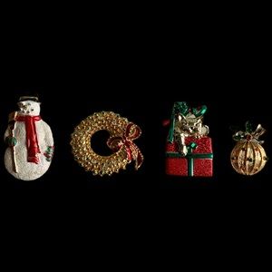 Misc. Vintage Christmas Pins set of 4